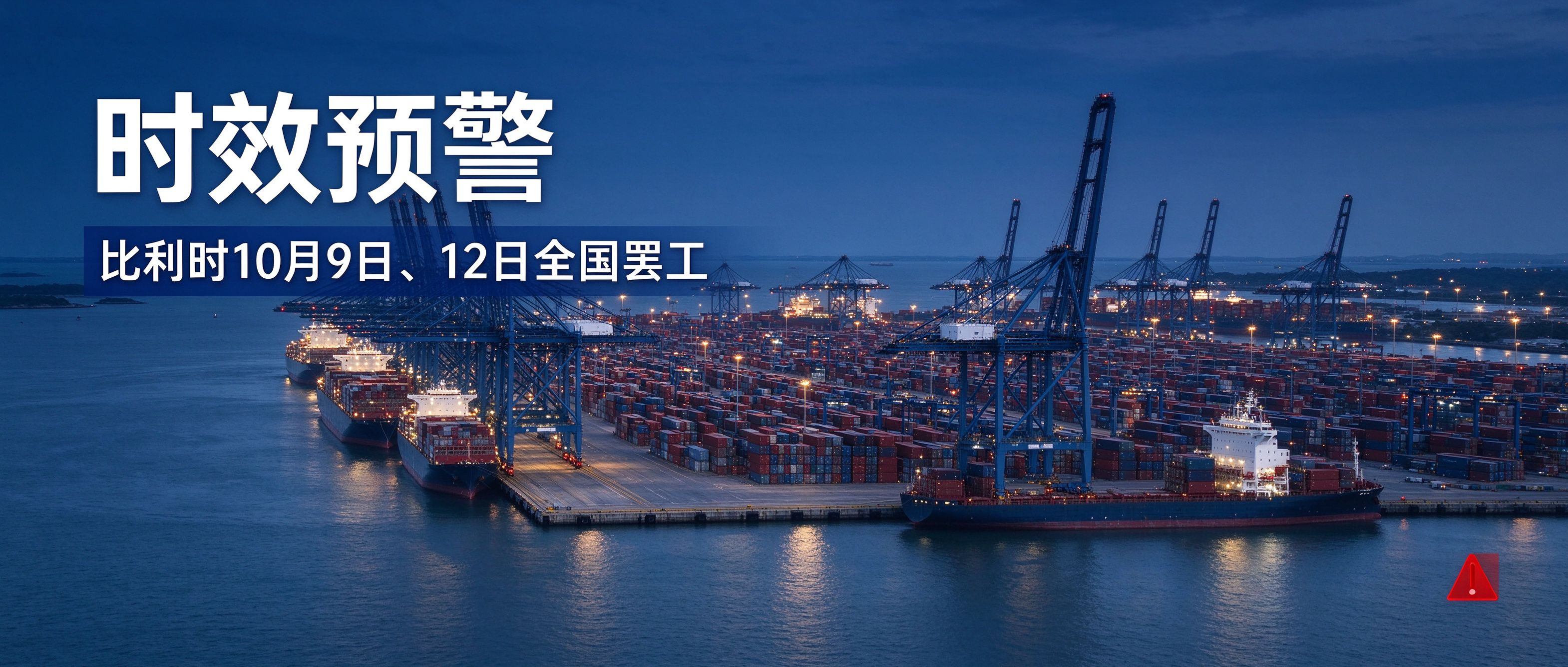 时效预警 | 比利时10月9日、12日全国罢工，清关将受直接影响！